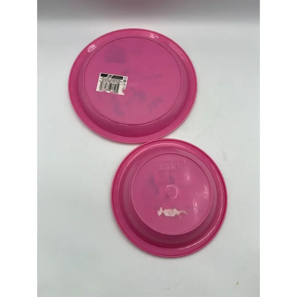 Disney Minnie Mouse Zak Designs Pink Plastic Kids Plates Bow Set of 2